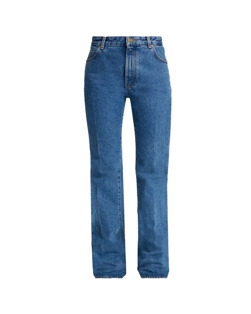 Balmain High-Rise Tailored Boot-Cut Jeans