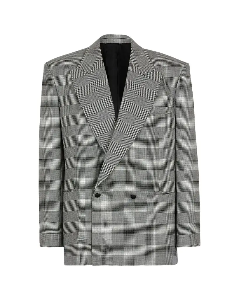 Balmain Prince Of Wales Double-Breasted Blazer Jacket