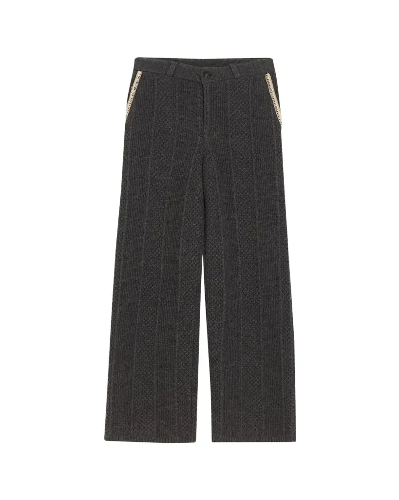 Guest in Residence Tailored Cable Wool-Cashmere Trousers