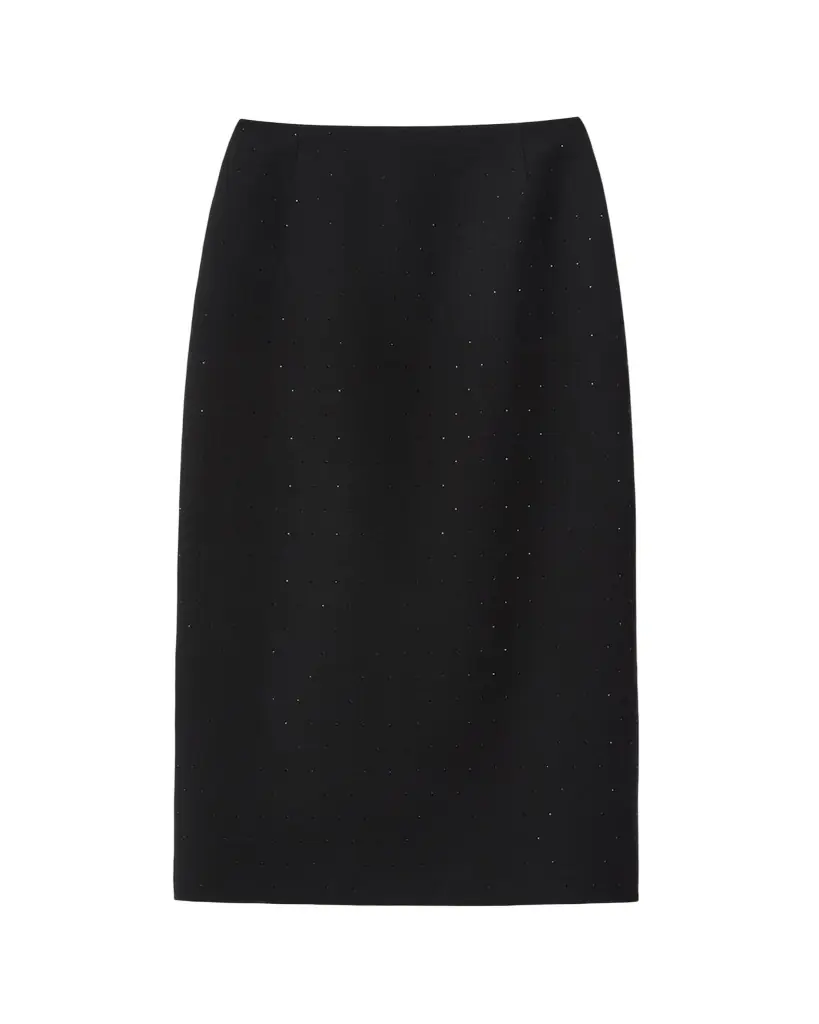 Lafayette 148 New York Crystal-Embellished Crepe Midi Skirt