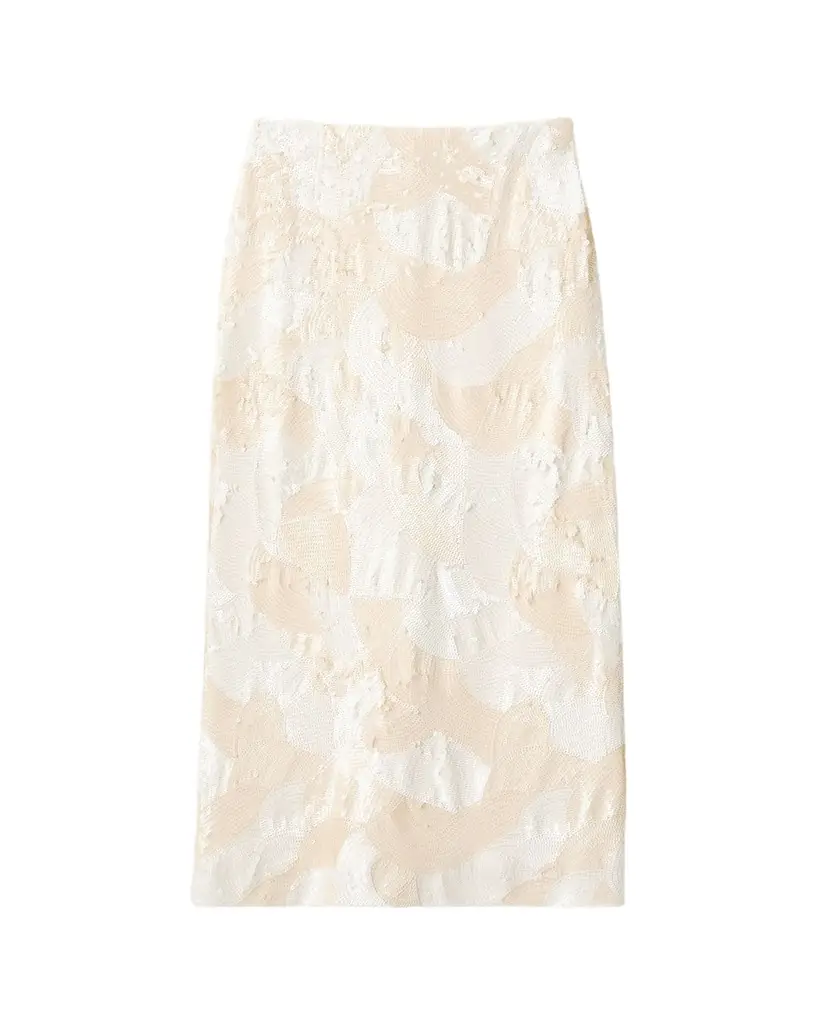 Lafayette 148 New York Straight Sequin Midi Skirt