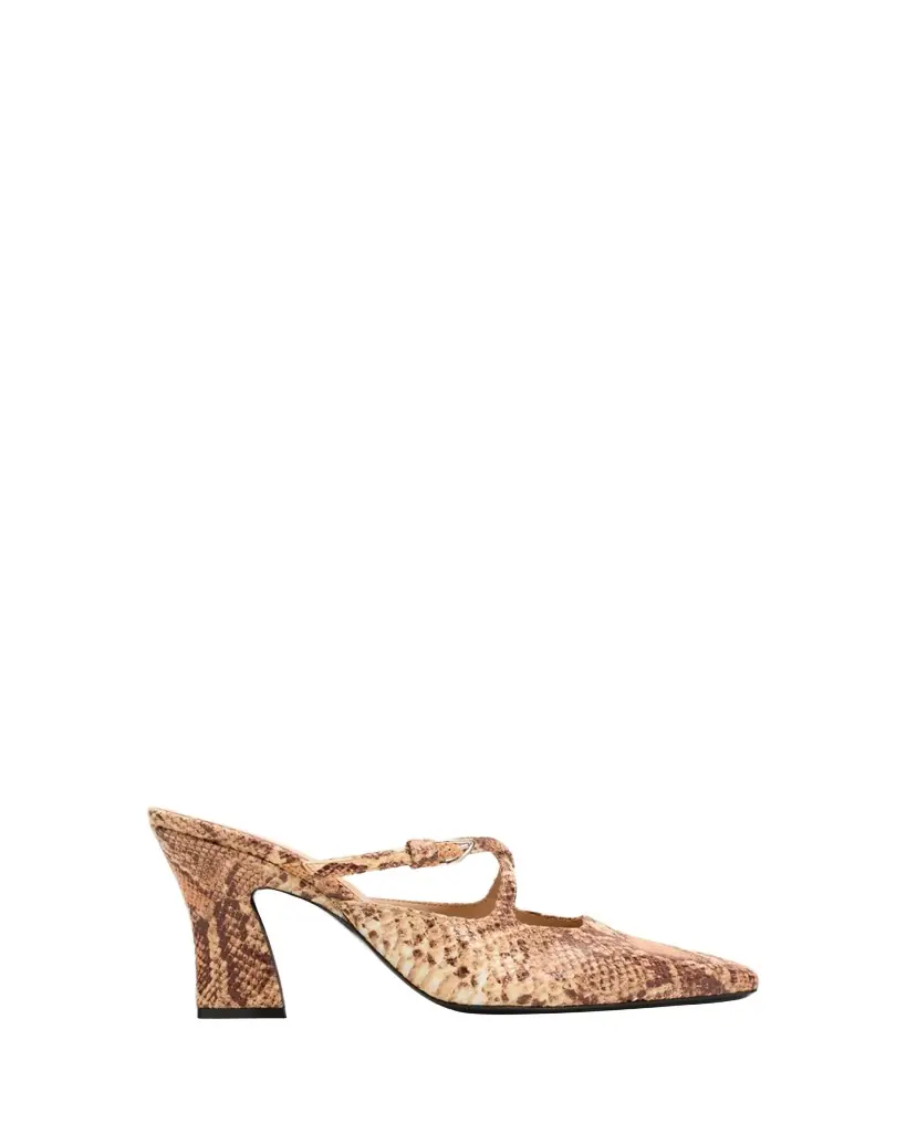 JW Anderson Crisscross Snake-Embossed Leather Mules