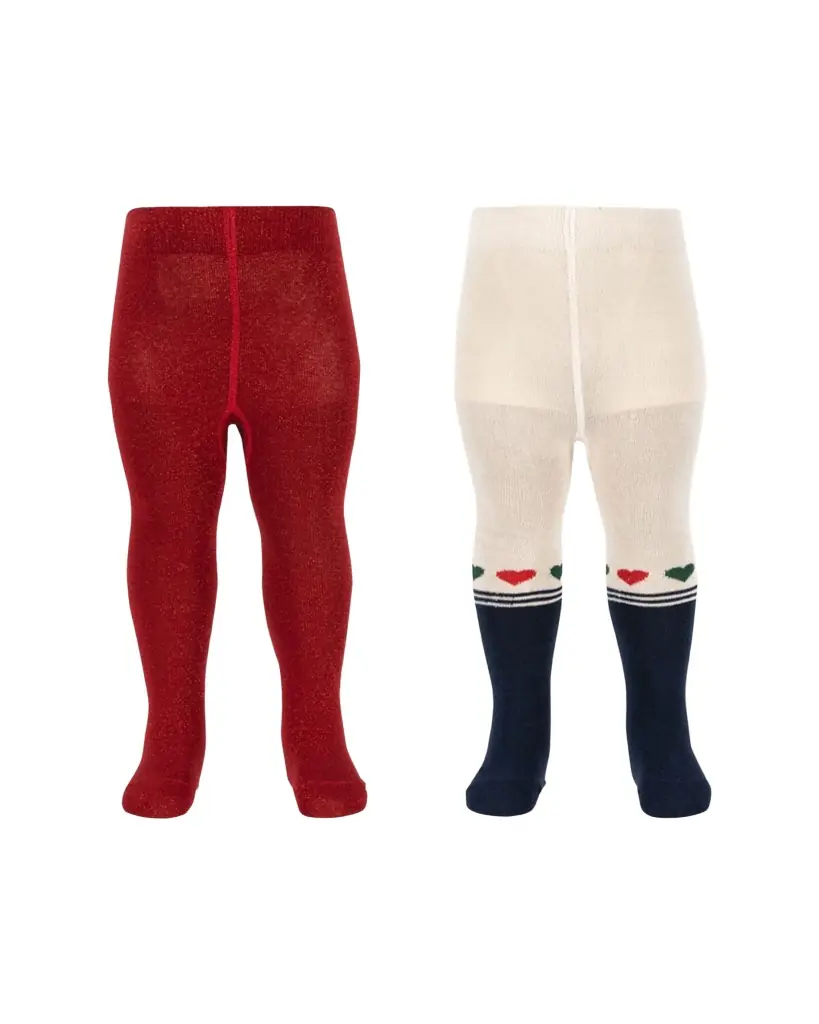 Konges Slojd Kid's Two-Pack Lurex Cotton Tights, Size 6M-7