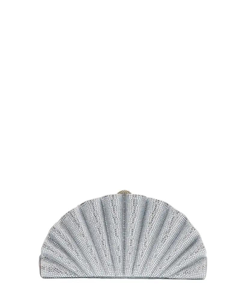 Judith Leiber Couture Origami Crystal Fan Clutch Bag