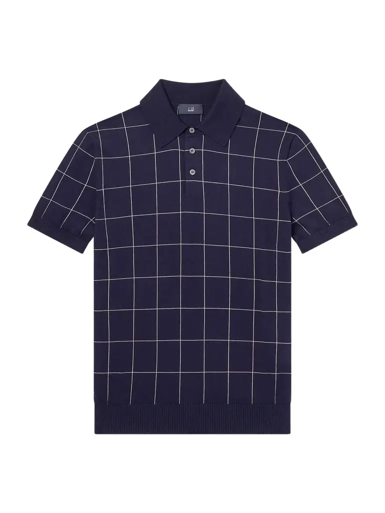 dunhill Checked Cotton and Mulberry Silk-Blend Jacquard Polo Shirt - Men