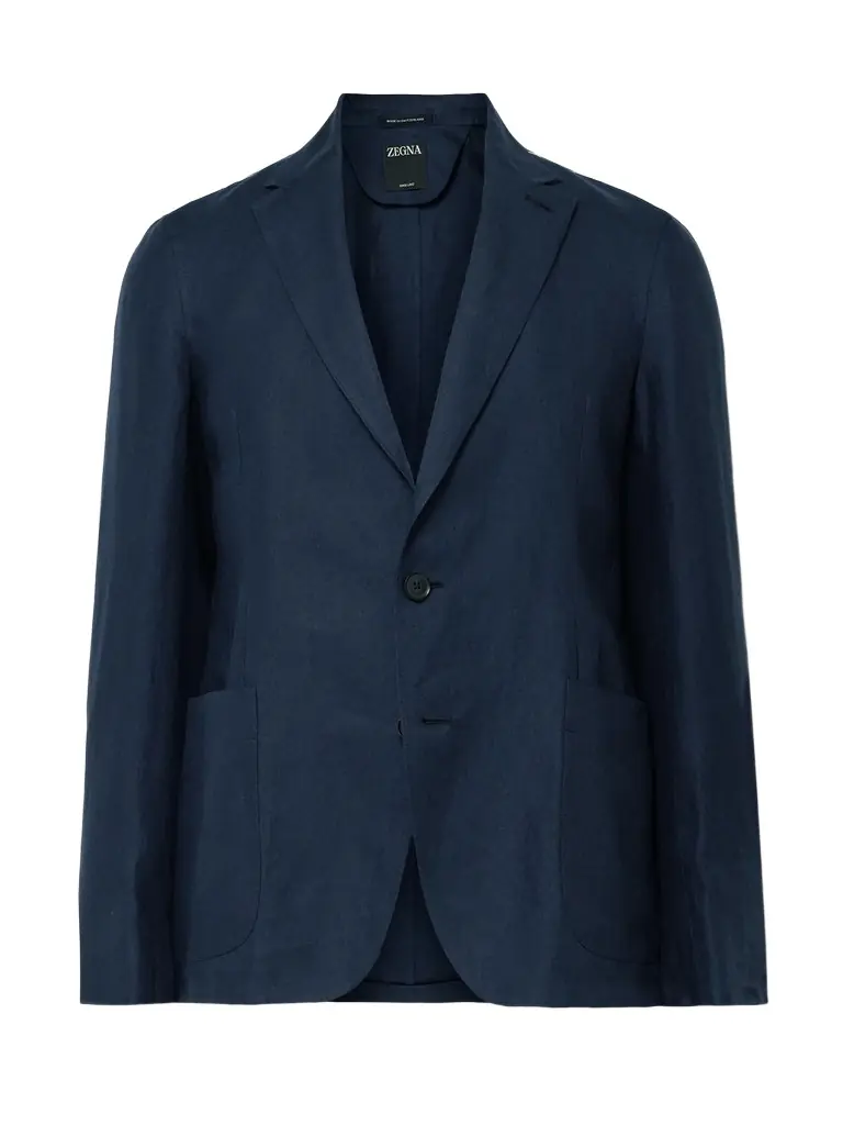 Zegna Slim-Fit Oasi Lino Twill Suit Jacket - Men