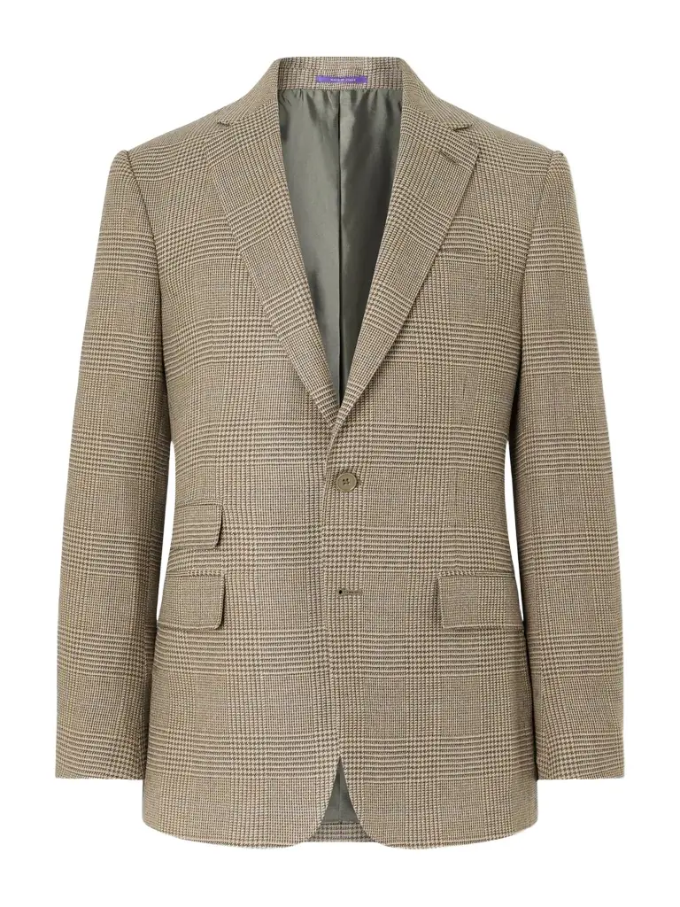 Ralph Lauren Purple Label Checked Silk, Wool and Cashmere-Blend Blazer - Men