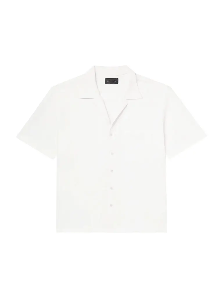 Les Tien Camp-Collar Garment-Dyed Structured-Piqué Jersey Shirt - Men