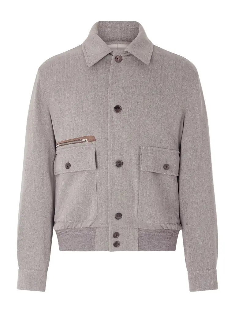 dunhill Suede-Trimmed Wool Jacket - Men