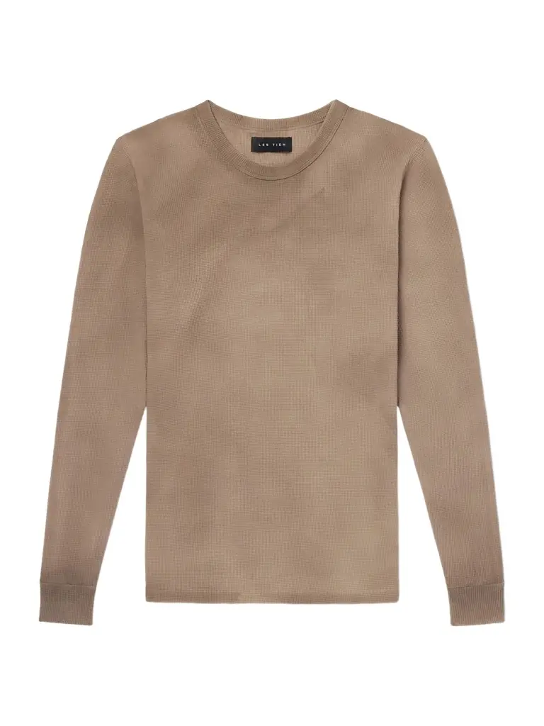 Les Tien Thermal Slim-Fit Cotton-Blend Piqué T-Shirt - Men