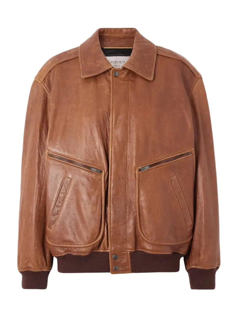 Saint Laurent Leather Bomber Jacket