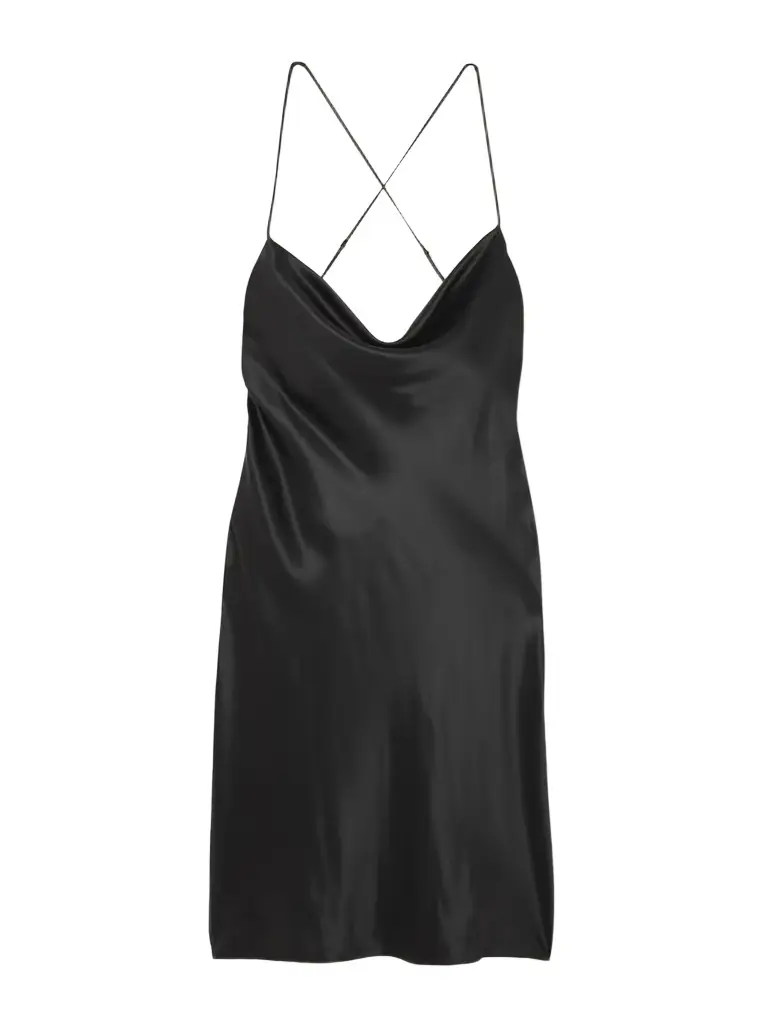 Saint Laurent Draped Silk-satin Mini Dress
