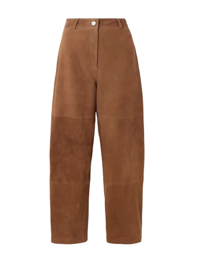 RÓHE Paneled Suede Wide-leg Pants