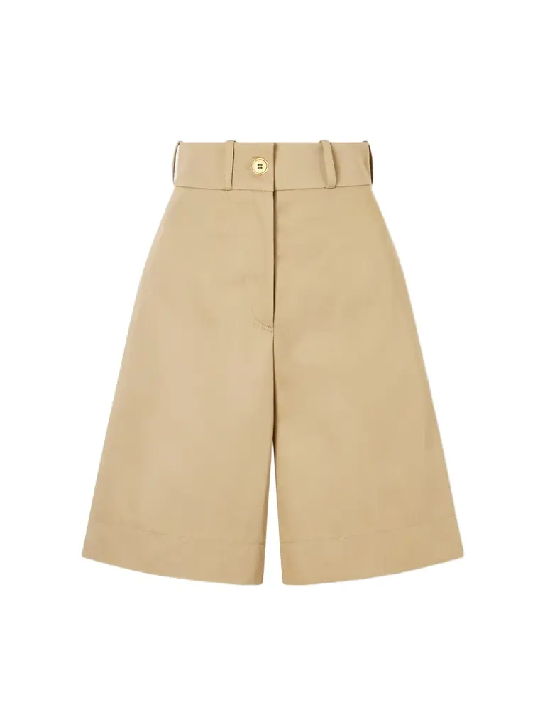 Patou Embroidered Cotton-twill Shorts