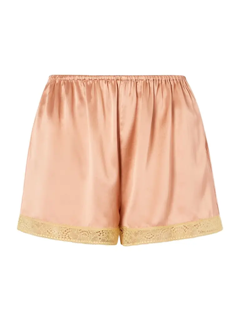 Eres Pretty Lace-trimmed Silk-satin Shorts