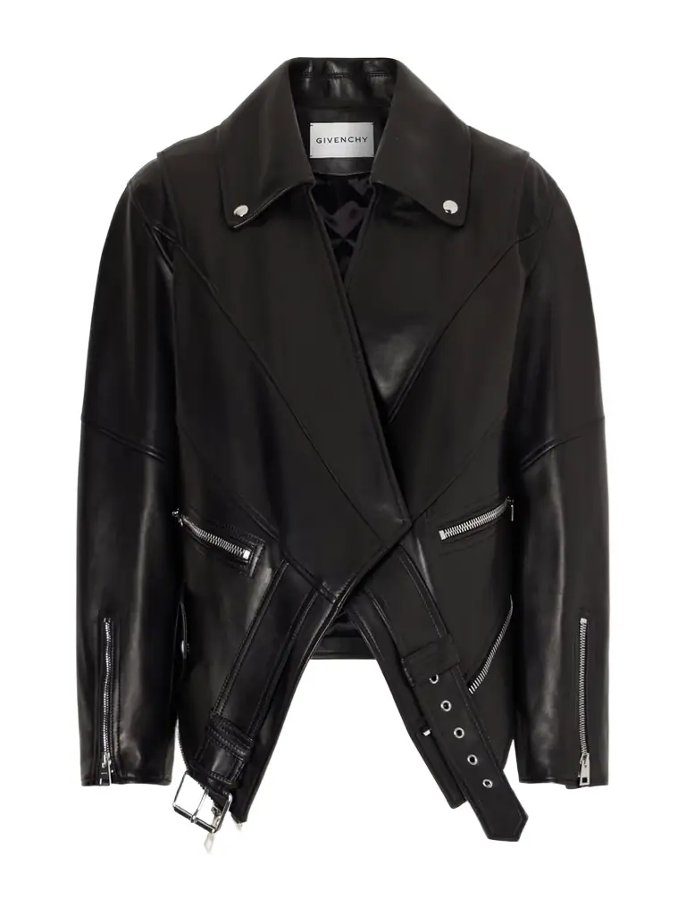 Givenchy Asymmetric Paneled Leather Jacket