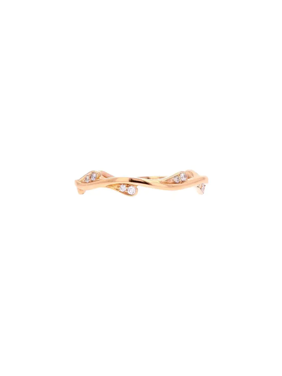 Wish Fine Jewelry 0.10ct Diamond 14K Gold Dainty Branch Ring