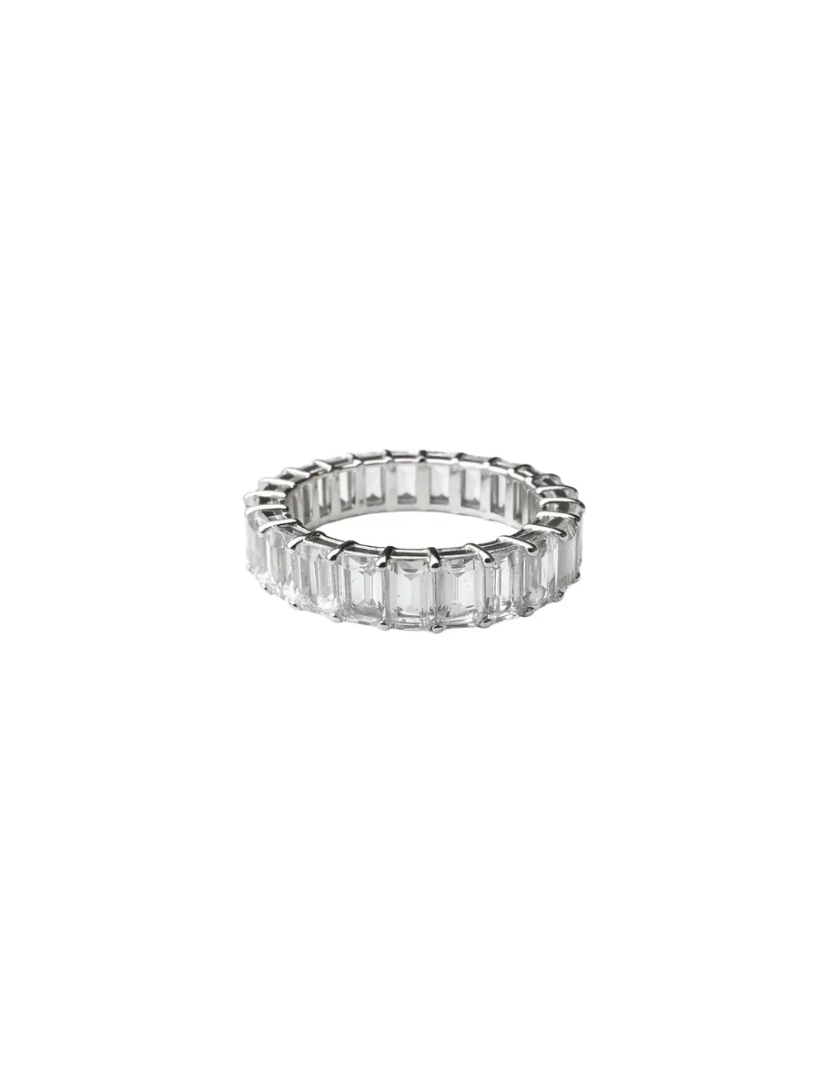 Wish Fine Jewelry 7.42ct White Topaz 18K Gold Eternity Band Ring