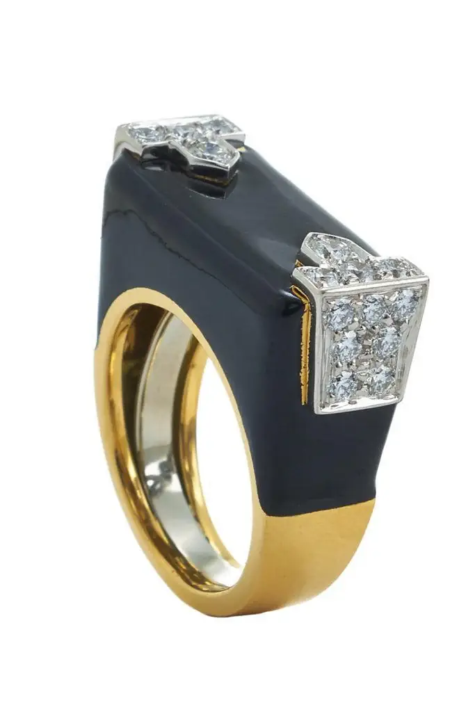 DAVID WEBB Diamond Black Hero Ring