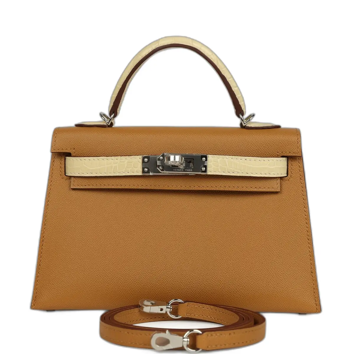 hermes Hermes Kelly Sellier 20 Sesame Madame and Vanille Matte Alligator Touch Palladium Hardware