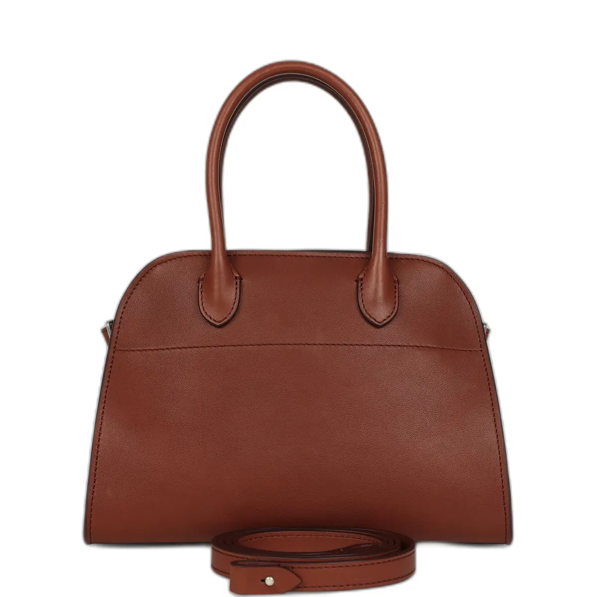 The Row The Row Soft Margaux 10 Bag New Burgundy Saddle Leather Silver Hardware