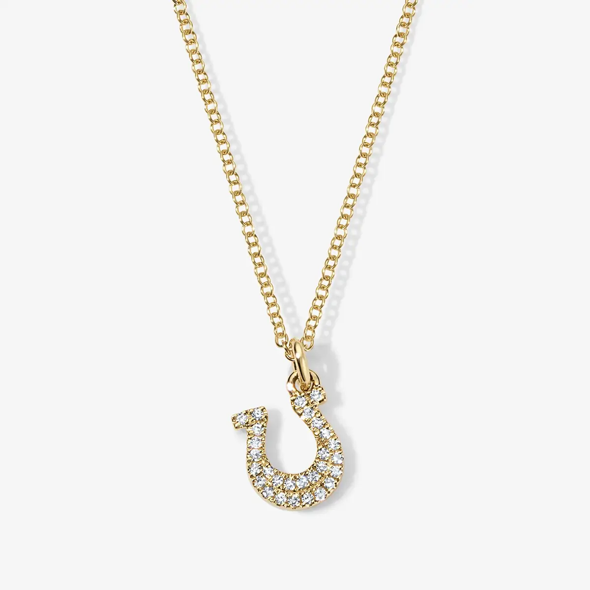 Stephanie Gottlieb Mini Token Pave Horseshoe Necklace