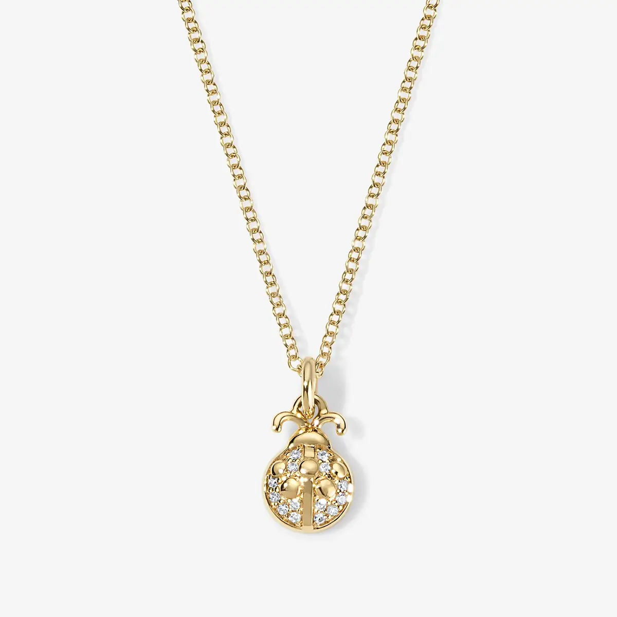 Stephanie Gottlieb Mini Token Pave Ladybug Necklace