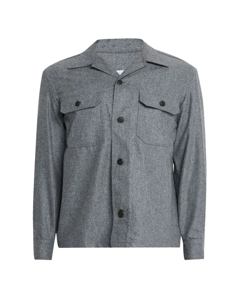 Salvatore Piccolo Men's Wool Double-Pocket Overshirt