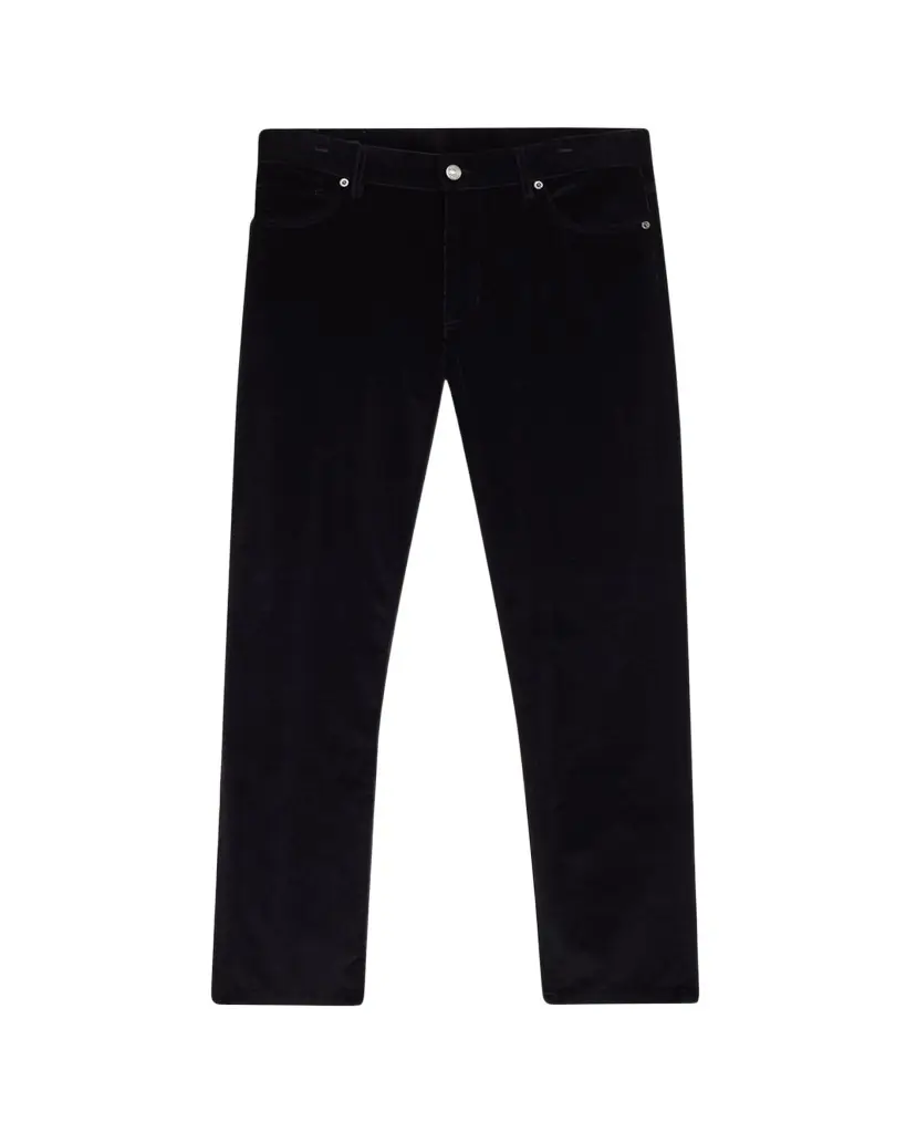 ZEGNA Men's Dark Gray Corduroy Straight-Leg Jeans