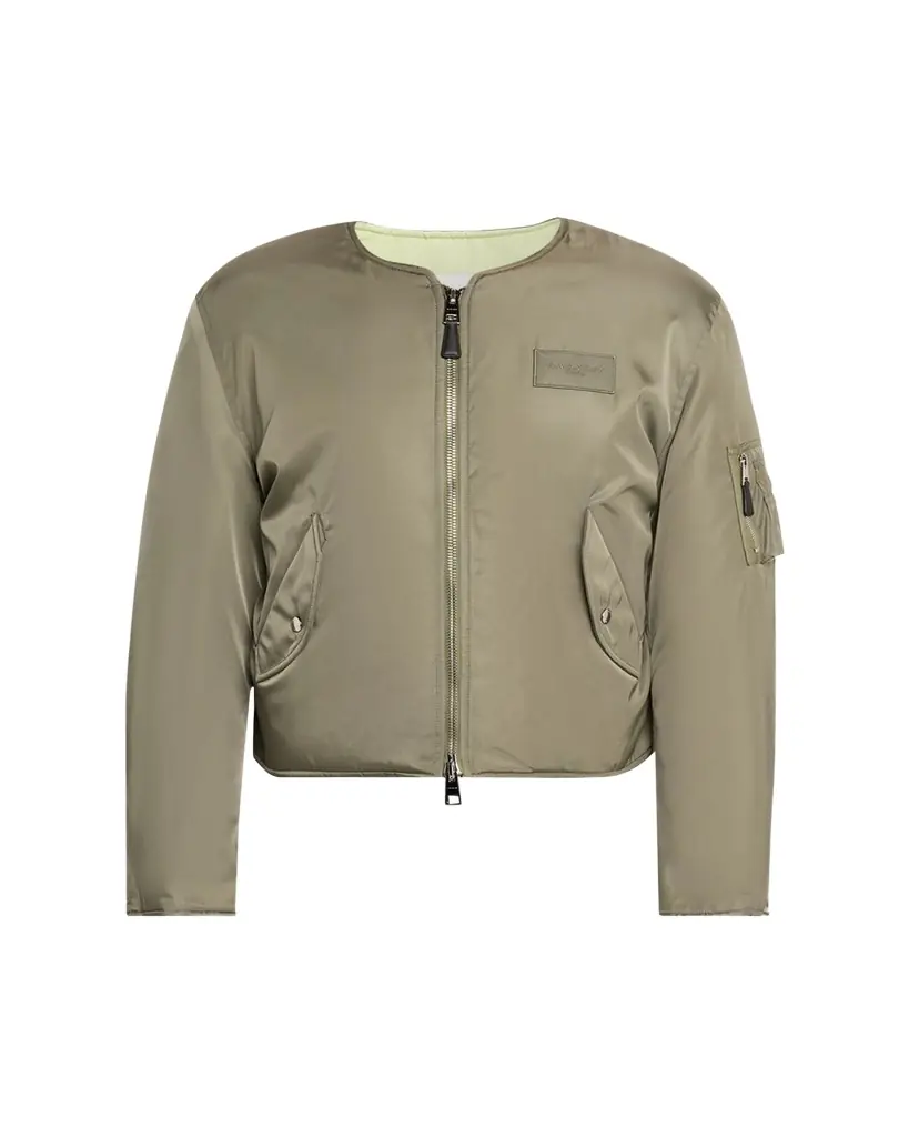 Givenchy Men's Couture Seam Nylon Bomber with Logo Patch