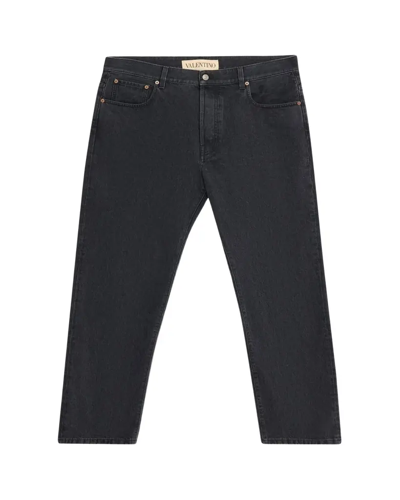 Valentino Garavani Men's Grey Denim Straight Leg Jeans