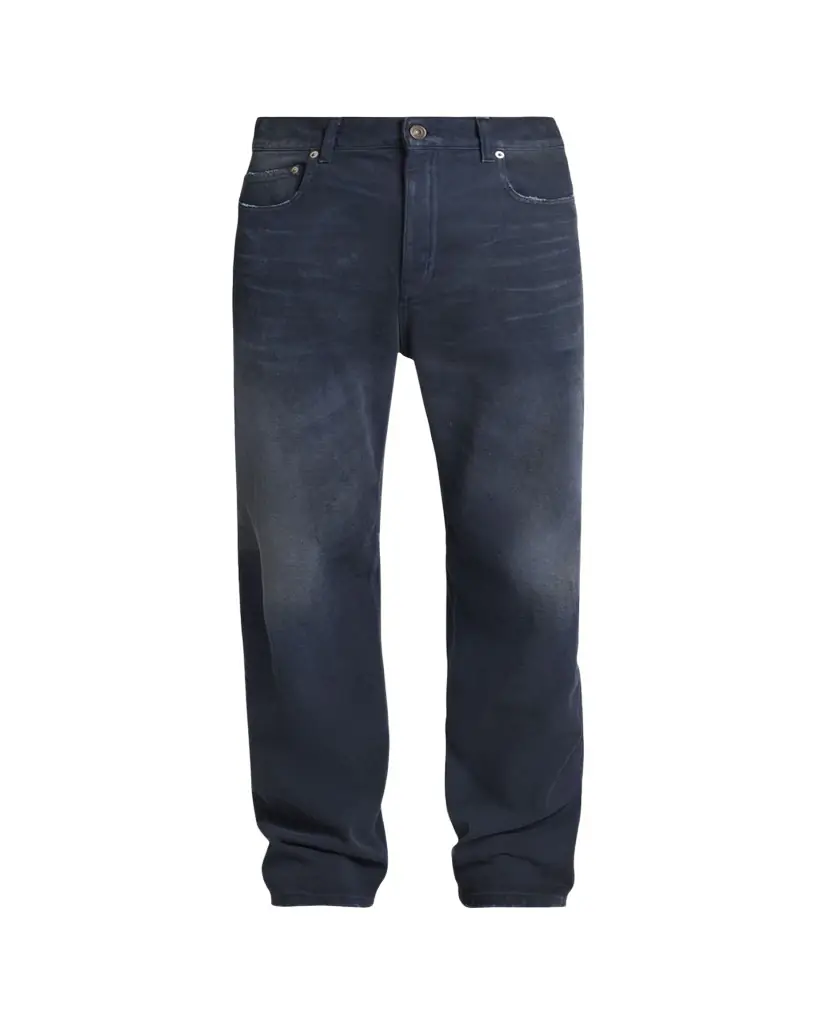 Balenciaga Men's Raw-Edge Denim Straight Leg Jeans