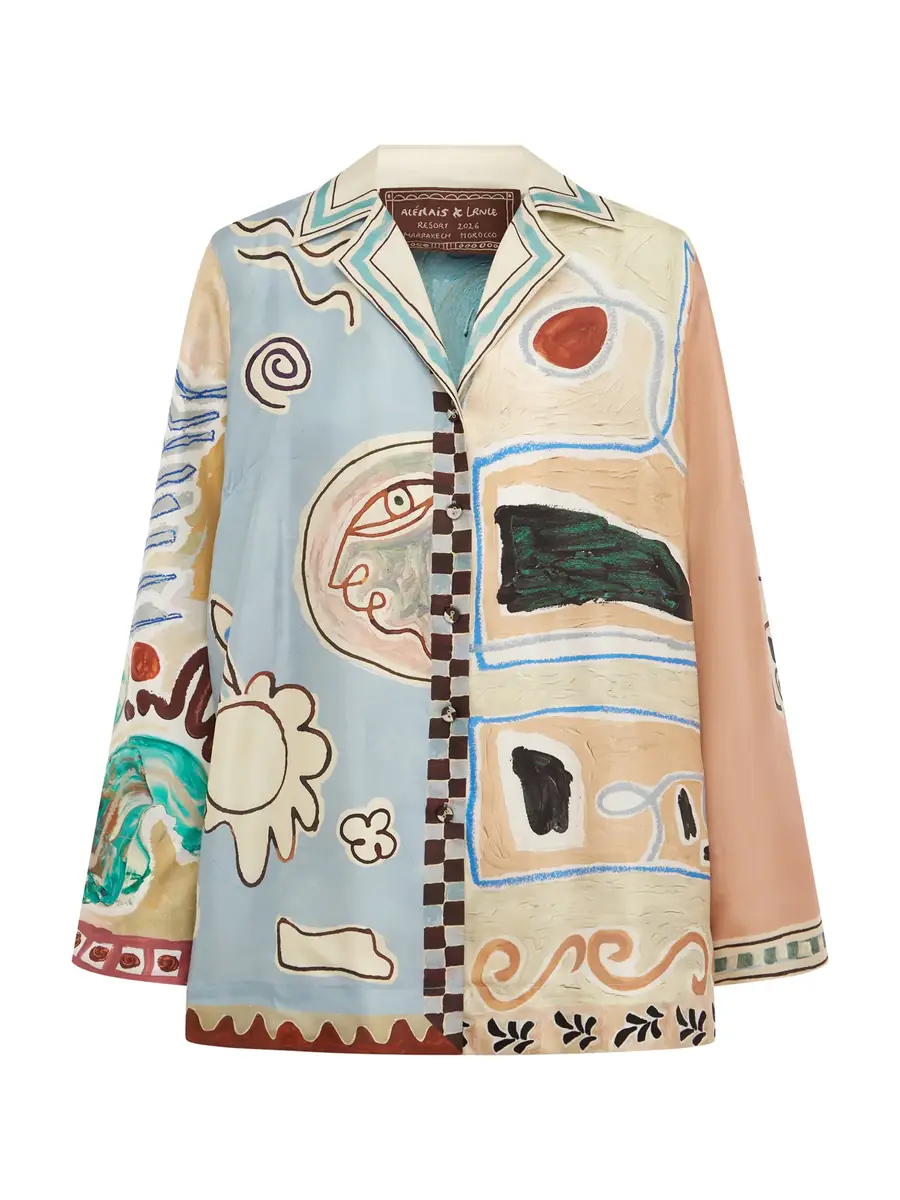 ALEMAIS Michelle Silk Long-Sleeve Shirt