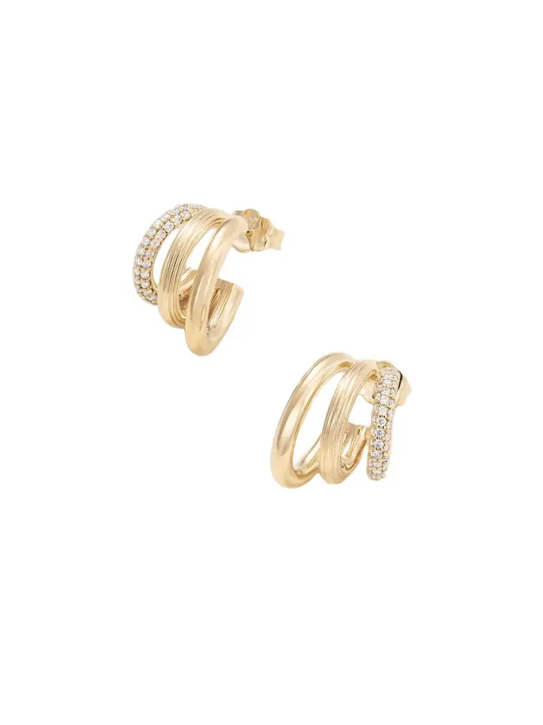 Sydney Evan 14-karat Gold Diamond Hoop Earrings