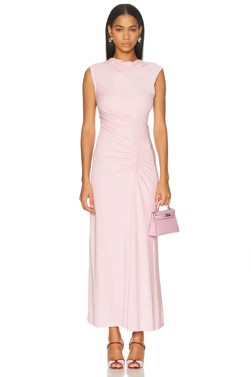 SIMKHAI Acacia Draped Jersey Midi Dress