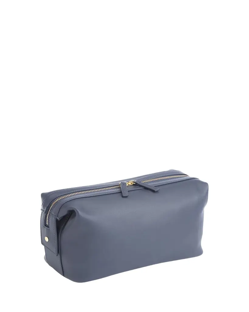 ROYCE New York Monogrammed Large Leather Toiletry Bag