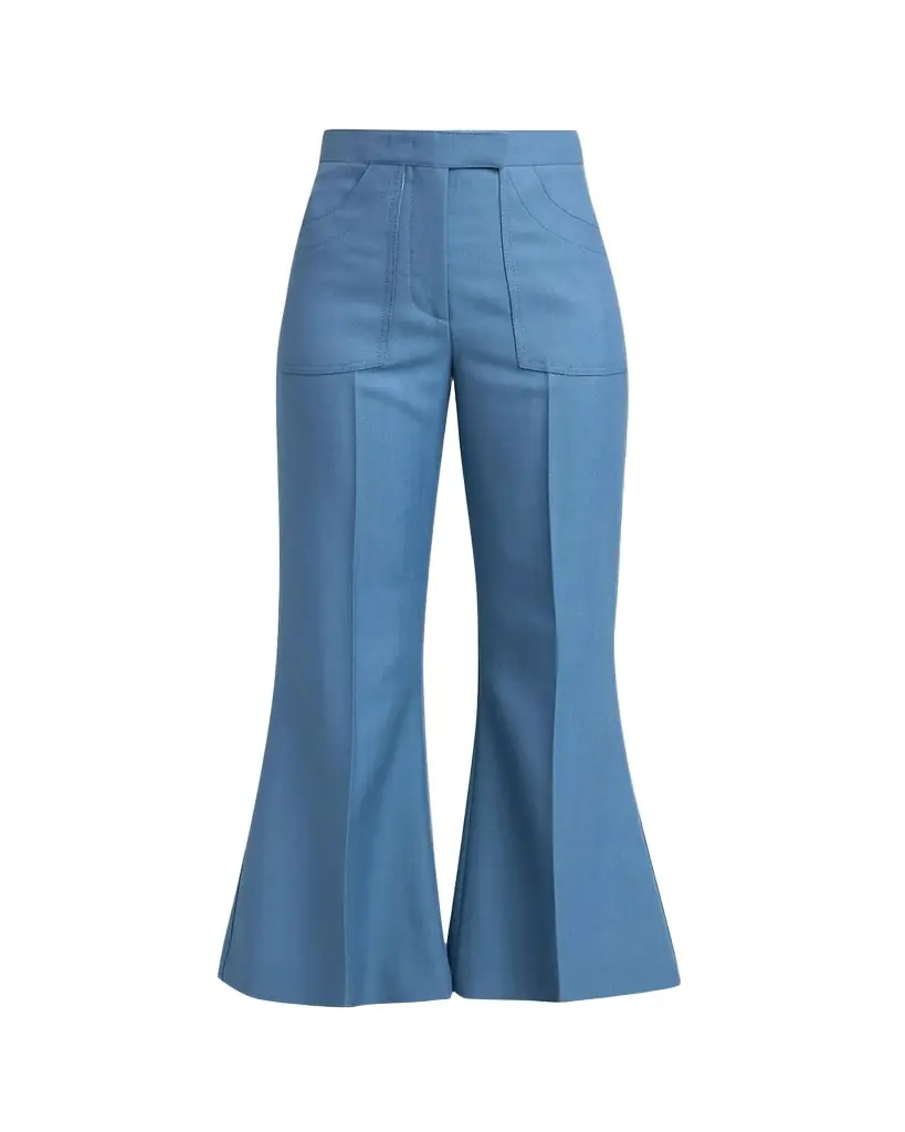 Valentino Garavani Wool-Alpaca Flare Crop Pants