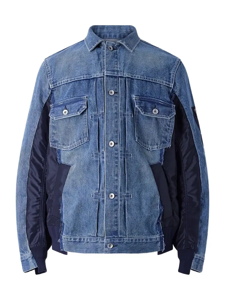 Sacai Denim and Nylon-Twill Bomber Jacket - Men