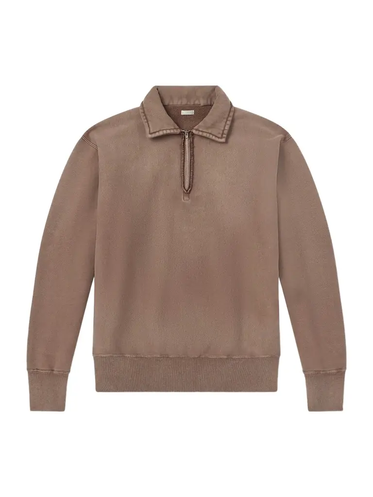 A.PRESSE Half-Zip Cotton-Jersey Sweatshirt - Men