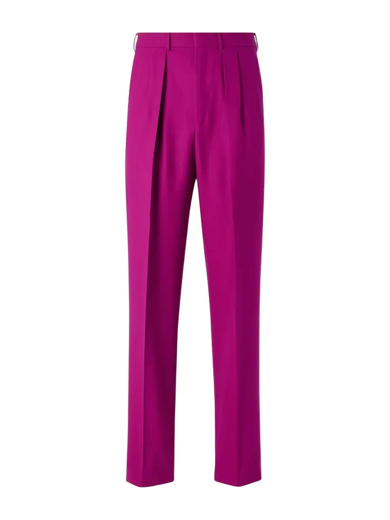 Tom Ford Wide-Leg Wool-Twill Pleated Suit Trousers - Men
