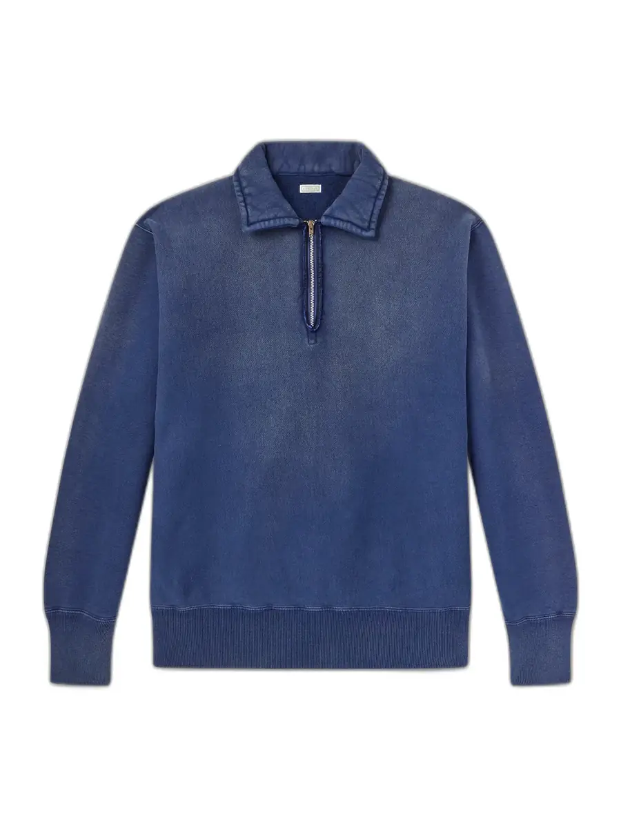 A.PRESSE Half-Zip Cotton-Jersey Sweatshirt - Men