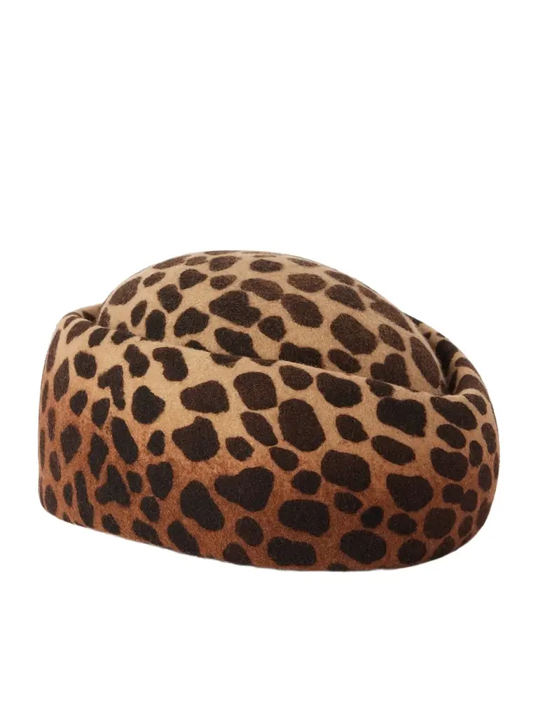 Gigi Burris Preslyn Leopard-print Wool-felt Cap