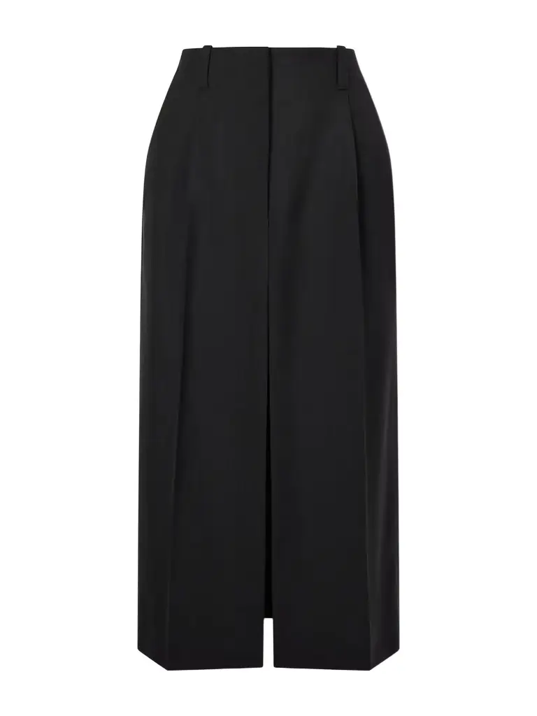 Givenchy Pleated Wool And Mohair-blend Midi Skirt