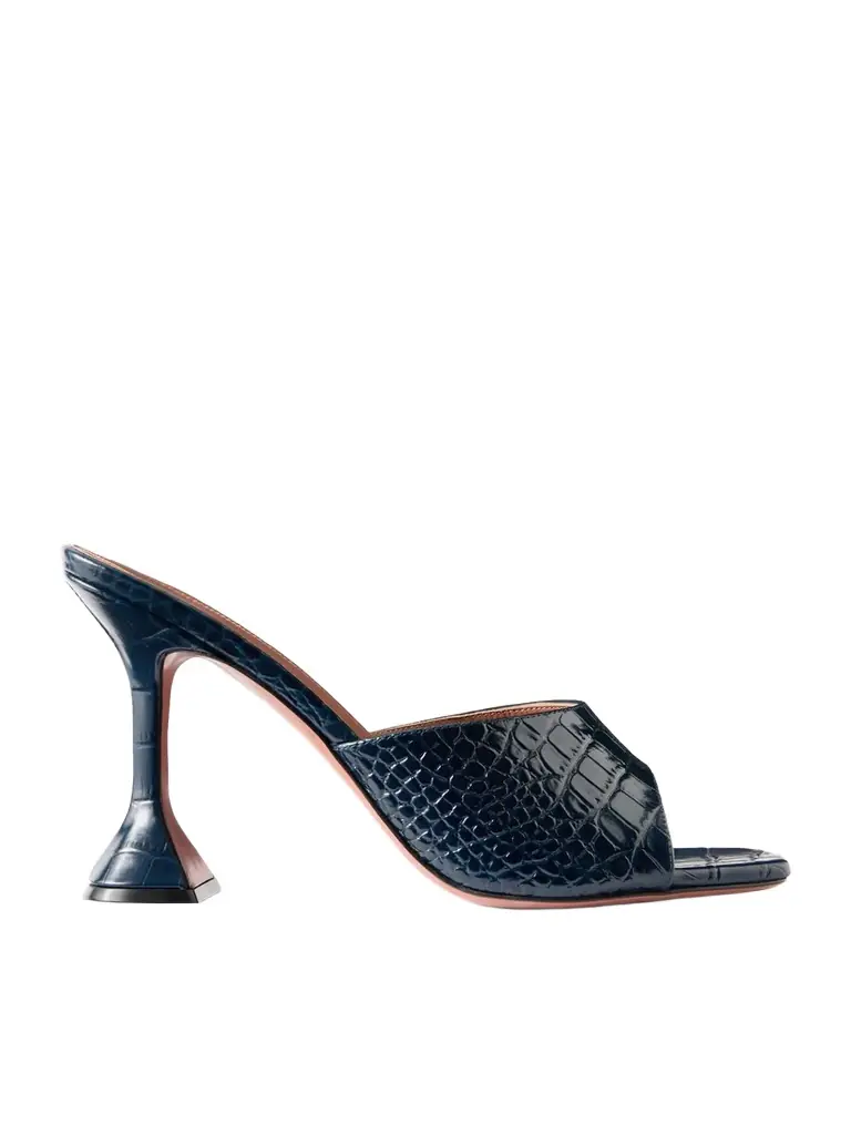 Amina Muaddi Lupita Croc-effect Leather Mules