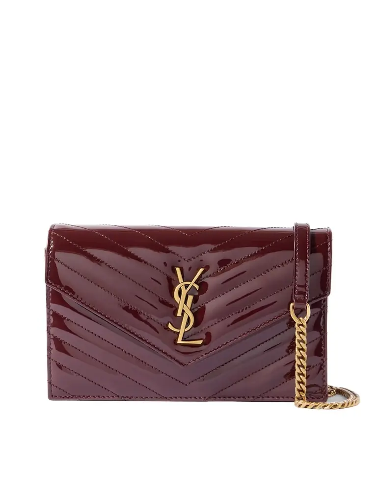 Saint Laurent Cassandre Envelope Matelassé Patent-leather Shoulder Bag