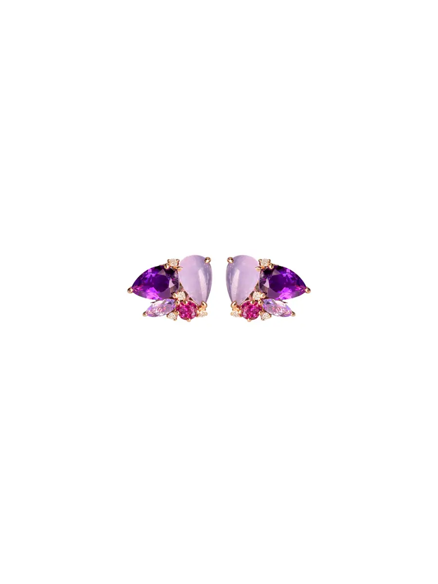 Wish Fine Jewelry 3.86ct Diamond 14K Gold Multi Shaped Stud Earrings
