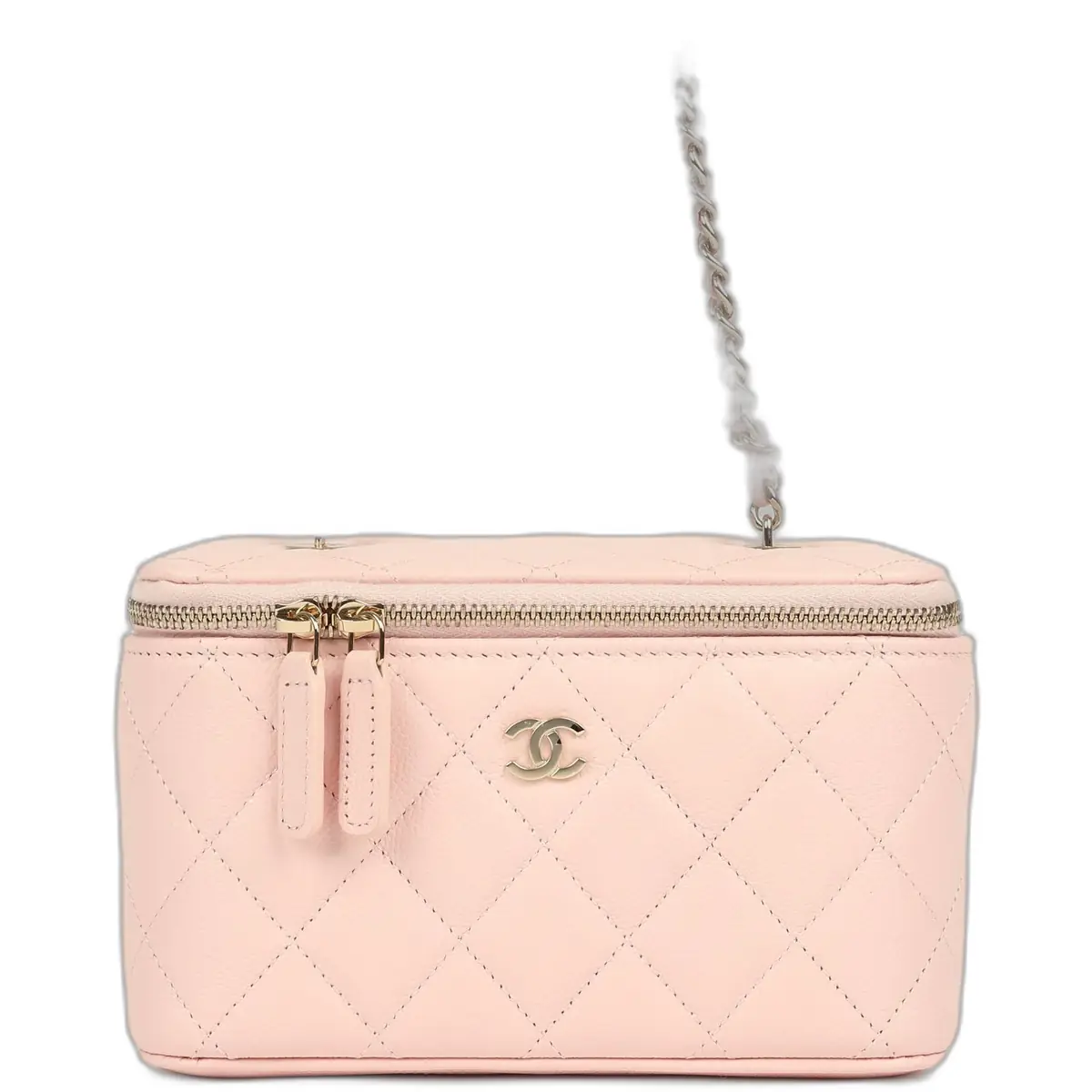 Chanel Chanel Small Classic Vanity Case Light Pink Shiny Caviar Light Gold Hardware
