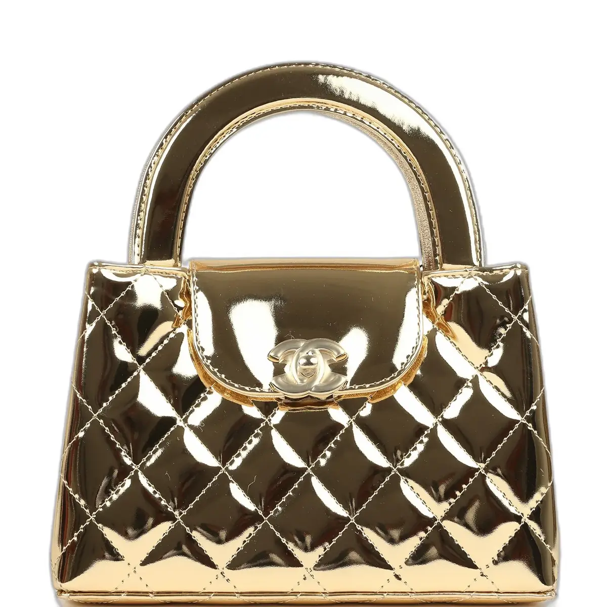 Chanel Chanel Small Kelly Shopper Light Gold Metallic Mirror Calfskin Light Gold Hardware