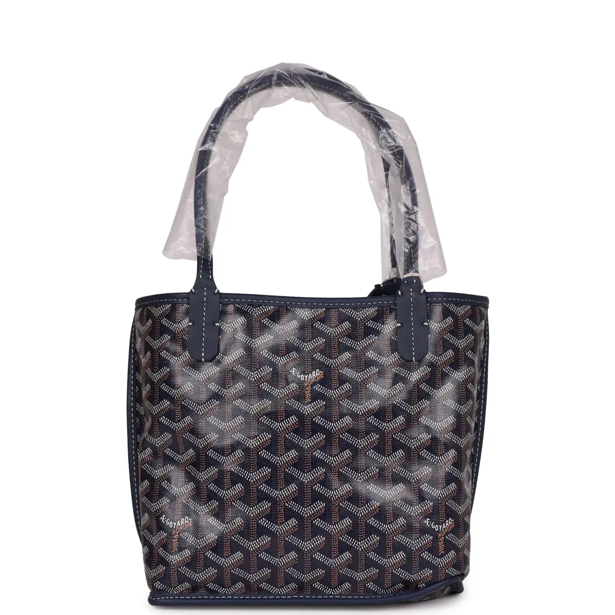 goyard Goyard Goyardine Anjou Navy Mini Tote Bag Palladium Hardware
