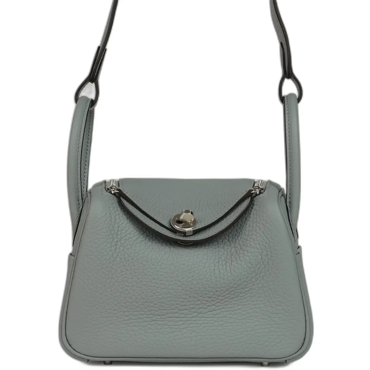 hermes Hermes Mini Lindy II Gris Pantin Clemence Palladium Hardware